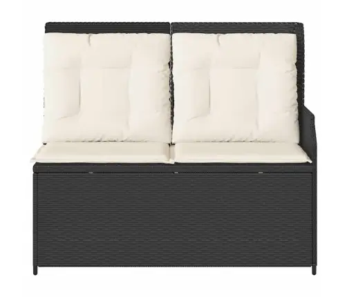 Dārza Sols Ar Spilvenu Melna Poliūtu Rotangpalma Vidaxl