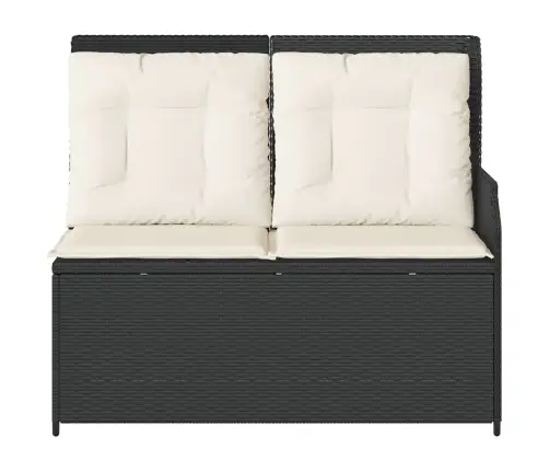 Dārza Sols Ar Spilvenu Melna Poliūtu Rotangpalma Vidaxl