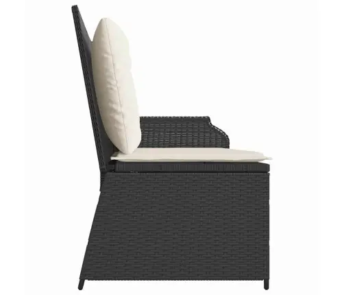 Dārza Sols Ar Spilvenu Melna Poliūtu Rotangpalma Vidaxl