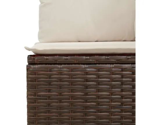 Dārza Sols Ar Spilvenu Brūna Poliūtu Rotangpalma Vidaxl