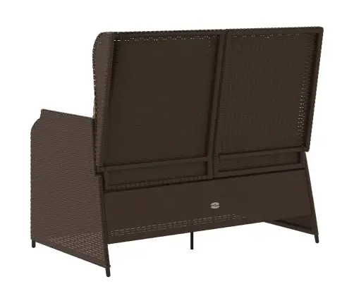 Dārza Sols Ar Spilvenu Brūna Poliūtu Rotangpalma Vidaxl