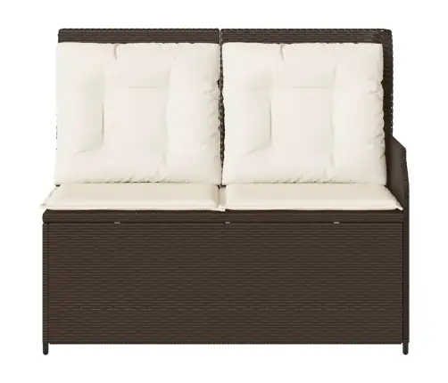 Dārza Sols Ar Spilvenu Brūna Poliūtu Rotangpalma Vidaxl