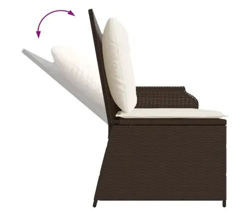 Dārza Sols Ar Spilvenu Brūna Poliūtu Rotangpalma Vidaxl