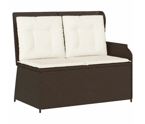 Dārza Sols Ar Spilvenu Brūna Poliūtu Rotangpalma Vidaxl