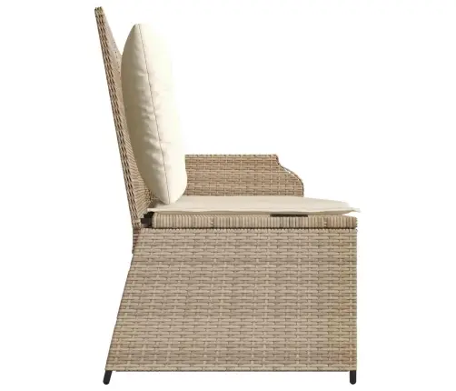 Dārza Sols Ar Spilvenu Bēša Poliūtu Rotangpalma Vidaxl