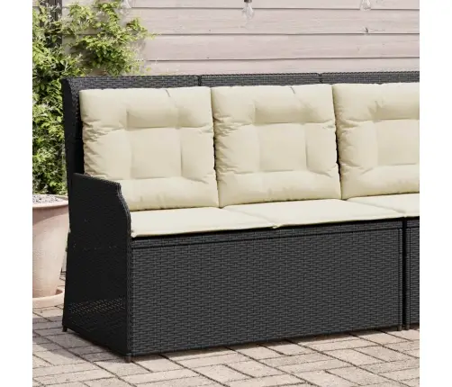 Dārza Sols Ar Spilvenu Melna Poliūtu Rotangpalma Vidaxl