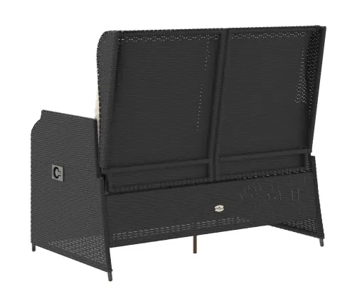 Dārza Sols Ar Spilvenu Melna Poliūtu Rotangpalma Vidaxl