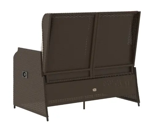 Dārza Sols Ar Spilvenu Brūna Poliūtu Rotangpalma Vidaxl