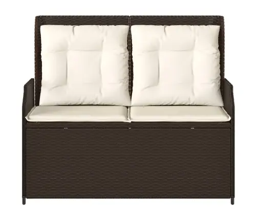 Dārza Sols Ar Spilvenu Brūna Poliūtu Rotangpalma Vidaxl