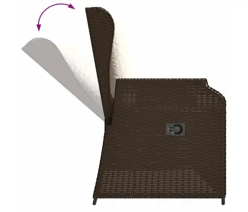 Dārza Sols Ar Spilvenu Brūna Poliūtu Rotangpalma Vidaxl