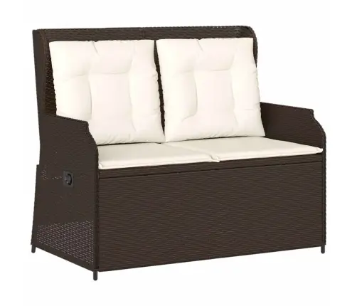 Dārza Sols Ar Spilvenu Brūna Poliūtu Rotangpalma Vidaxl