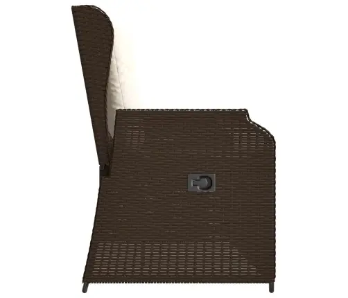 Dārza Sols Ar Spilvenu Brūna Poliūtu Rotangpalma Vidaxl