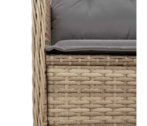 Dārza Sols Ar Spilvenu Bēša Poliūtu Rotangpalma Vidaxl