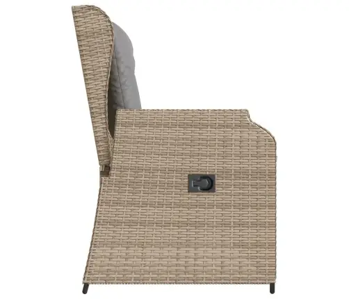 Dārza Sols Ar Spilvenu Bēša Poliūtu Rotangpalma Vidaxl