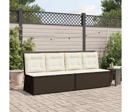 Dārza Sols Ar Spilvenu Brūna Poliūtu Rotangpalma Vidaxl