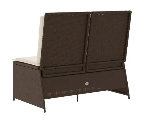 Dārza Sols Ar Spilvenu Brūna Poliūtu Rotangpalma Vidaxl