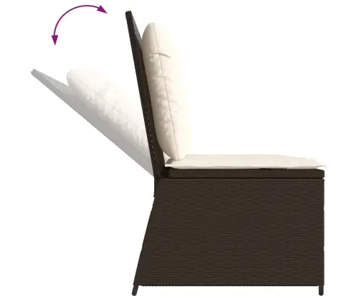 Dārza Sols Ar Spilvenu Brūna Poliūtu Rotangpalma Vidaxl