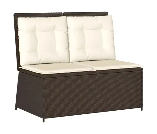 Dārza Sols Ar Spilvenu Brūna Poliūtu Rotangpalma Vidaxl