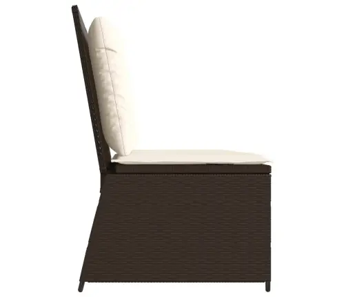 Dārza Sols Ar Spilvenu Brūna Poliūtu Rotangpalma Vidaxl