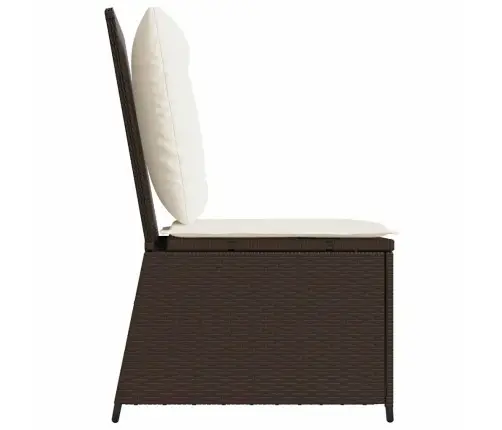 Dārza Dīvāns Ar Spilvenu Brūna Poliūtu Rotangpalma Vidaxl