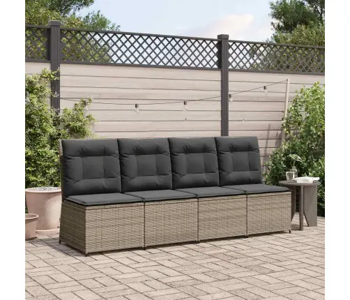 Dārza Dīvāns Ar Spilvenu Pelēka Poliūtu Rotangpalma Vidaxl