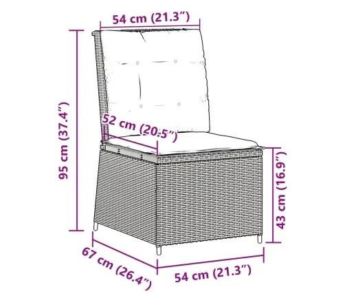 Dārza Dīvāns Ar Spilvenu Pelēka Poliūtu Rotangpalma Vidaxl