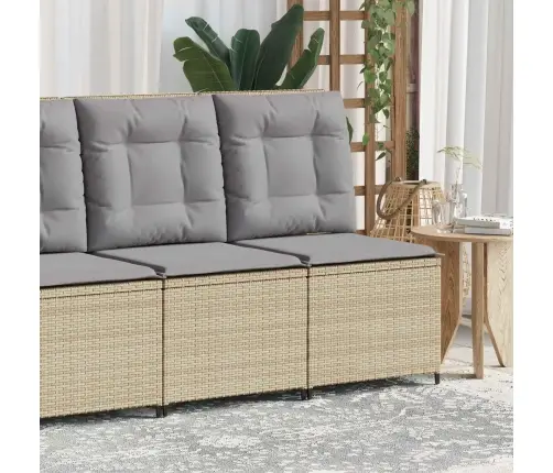 Dārza Dīvāns Ar Spilvenu Bēša Poliūtu Rotangpalma Vidaxl