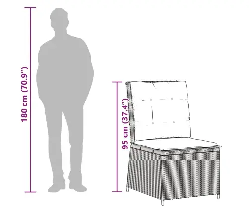 Dārza Dīvāns Ar Spilvenu Bēša Poliūtu Rotangpalma Vidaxl