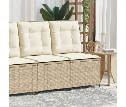 Sodo Sofa Su Pagalve Smėlio Poli Ratanas