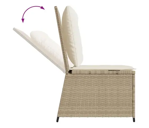 Sodo Sofa Su Pagalve Juoda Ir Kreminė Balta Poliratanas