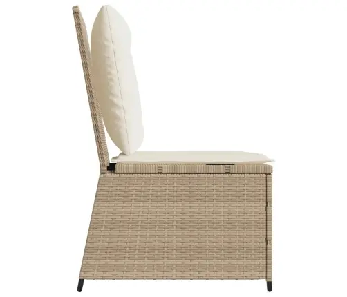 Sodo Sofa Su Pagalve Juoda Ir Kreminė Balta Poliratanas