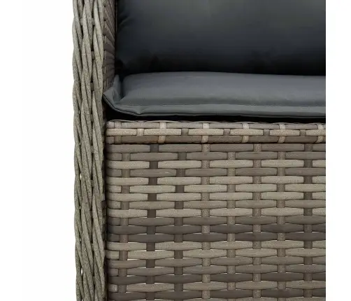 Dārza Sols Ar Spilvenu 2 Pcs Pelēka Poliūtu Rotangpalma Vidaxl