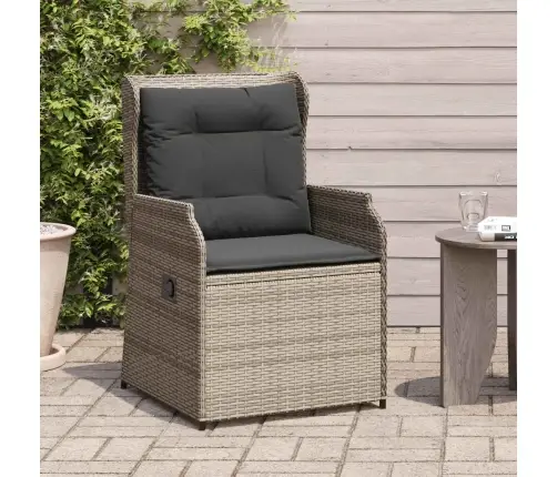 Dārza Sols Ar Spilvenu 2 Pcs Pelēka Poliūtu Rotangpalma Vidaxl