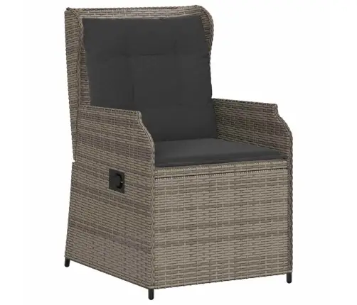 Dārza Sols Ar Spilvenu 2 Pcs Pelēka Poliūtu Rotangpalma Vidaxl