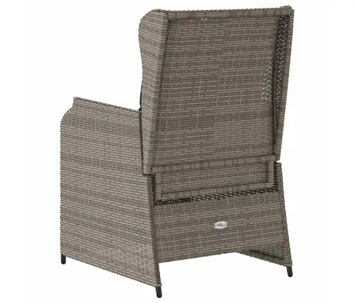 Dārza Sols Ar Spilvenu 2 Pcs Pelēka Poliūtu Rotangpalma Vidaxl