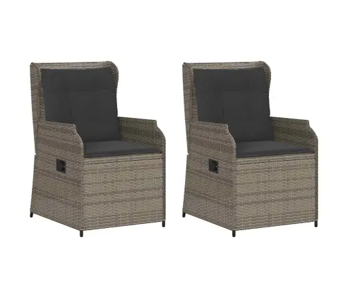 Dārza Sols Ar Spilvenu 2 Pcs Pelēka Poliūtu Rotangpalma Vidaxl