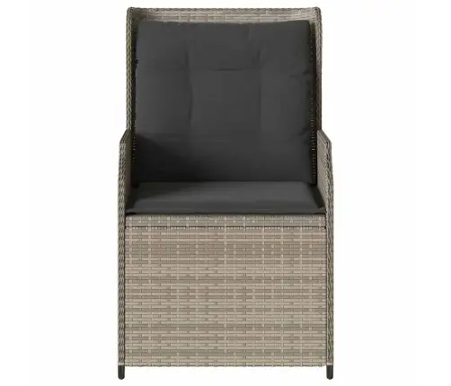 Dārza Sols Ar Spilvenu 2 Pcs Gaiši Pelēka Poliūtu Rotangpalma Vidaxl