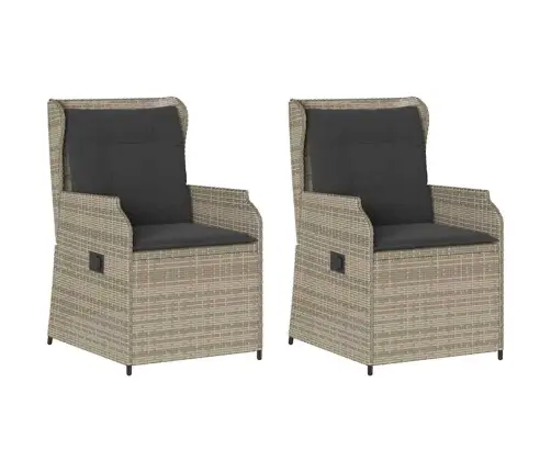 Dārza Sols Ar Spilvenu 2 Pcs Gaiši Pelēka Poliūtu Rotangpalma Vidaxl