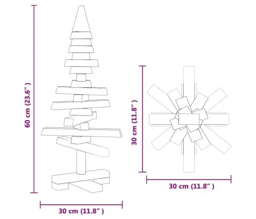 Koka Ziemassvētku Koks Ar Statīvu Brūna 60 Cm Priedes Masīvkoks Vidaxl