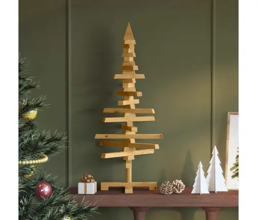 Koka Ziemassvētku Koks Ar Statīvu Brūna 90 Cm Priedes Masīvkoks Vidaxl