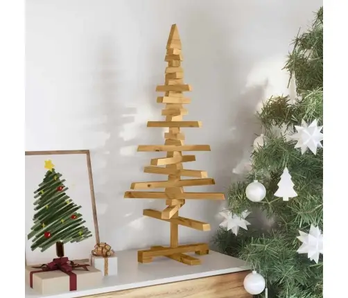 Koka Ziemassvētku Koks Ar Statīvu Brūna 90 Cm Priedes Masīvkoks Vidaxl