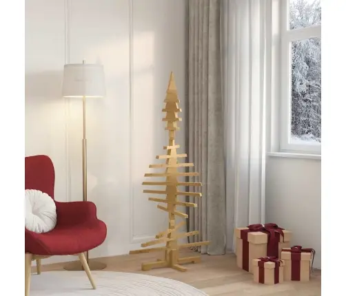 Puidust Jõulupuu Koos Alusega Pruun 150 Cm Männipuit