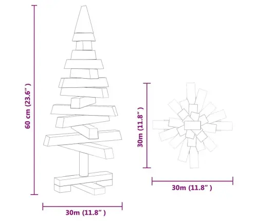 Jõulupuud Koos Alusega Neutraalne 60 Cm Männipuit