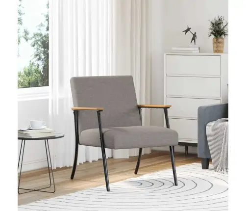 Atpūtas Krēsls Pelēkbrūna 59 X 75 X 78 Cm Audums Vidaxl