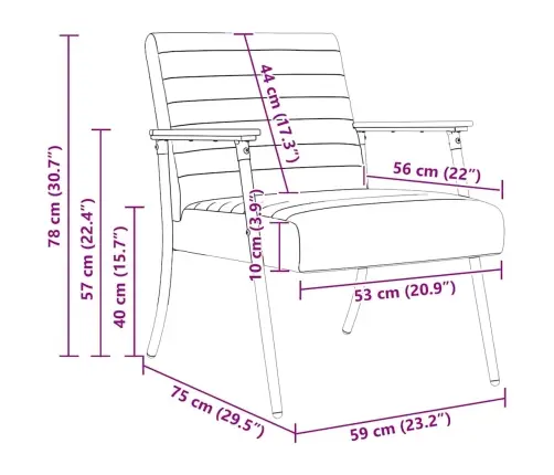 Krėslas Kreminė 59 X 75 X 78 Cm Audinys