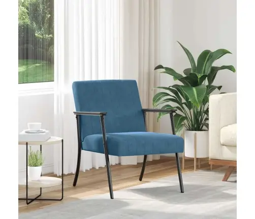 Atpūtas Krēsls Zila 59 X 75 X 78 Cm Samts Vidaxl