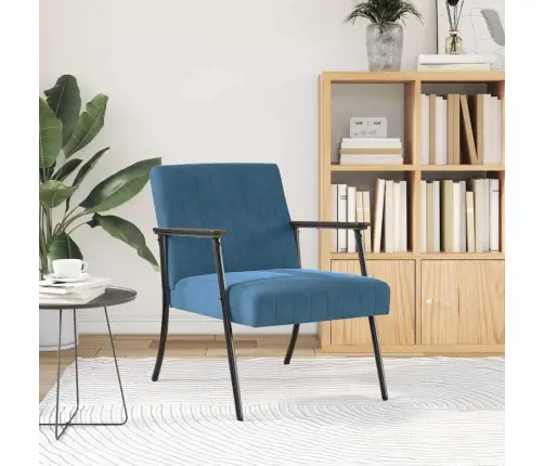 Atpūtas Krēsls Zila 59 X 75 X 78 Cm Samts Vidaxl