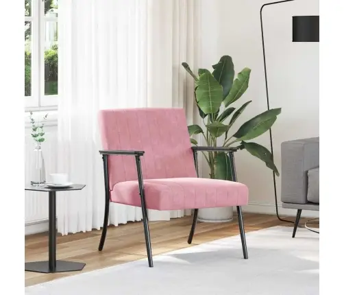 Atpūtas Krēsls Rozā 59 X 75 X 78 Cm Samts Vidaxl
