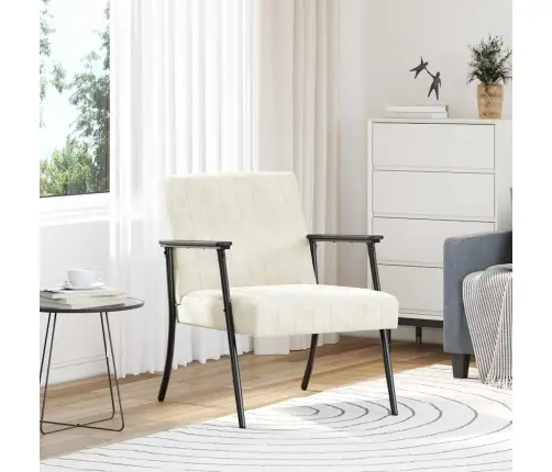 Atpūtas Krēsls Krēmkrāsa 59 X 75 X 78 Cm Samts Vidaxl