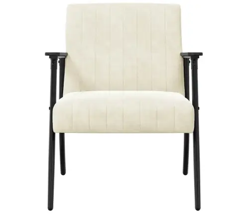 Atpūtas Krēsls Krēmkrāsa 59 X 75 X 78 Cm Samts Vidaxl